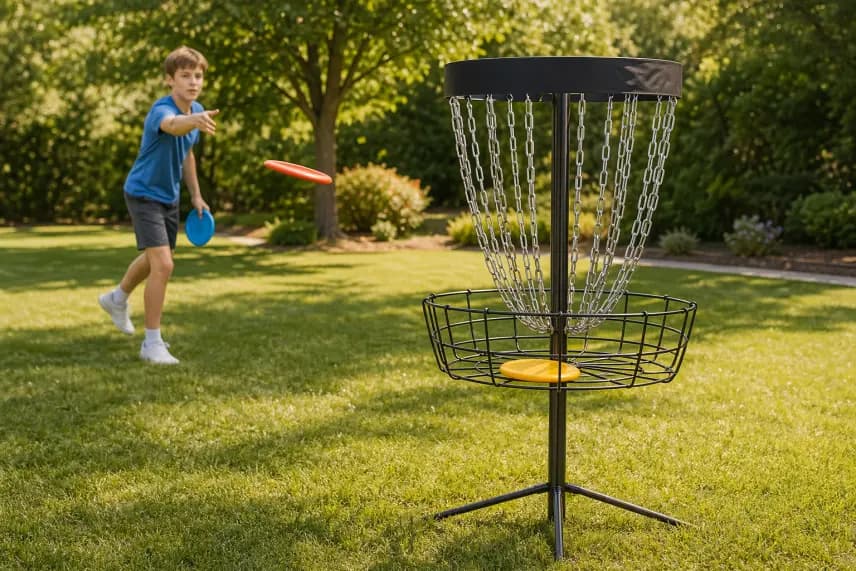 Frisbee golf rental set from Lollipop Event Rentals for outdoor parties and events in Folsom and Sacramento