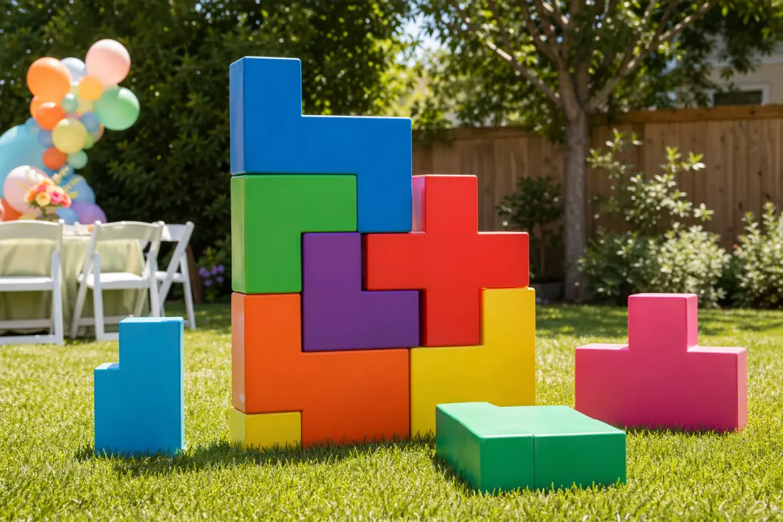 Giant Tetris game rental from Lollipop Event Rentals, available in XL and tabletop sizes
