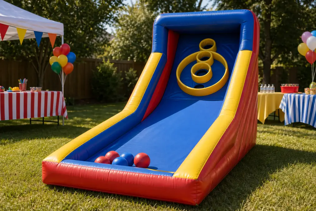 Inflatable skeeball game rental from Lollipop Event Rentals for parties and events in Folsom and Sacramento