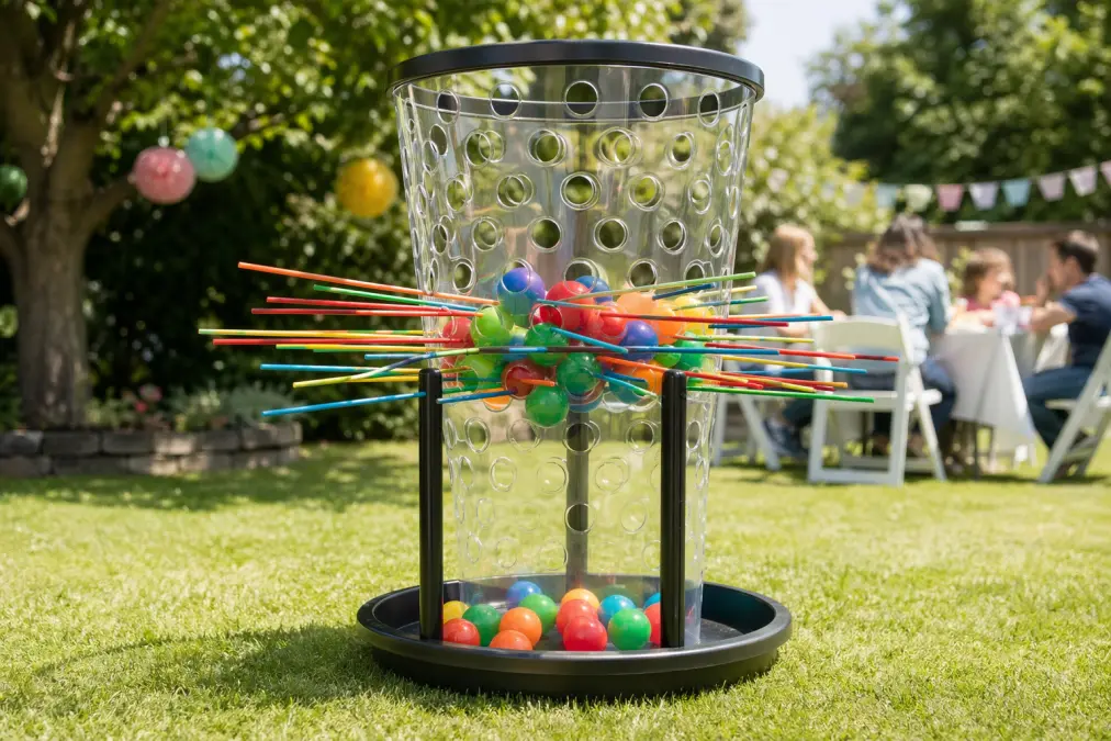 Giant Kerplunk game rental from Lollipop Event Rentals for kids' parties in Folsom and Sacramento