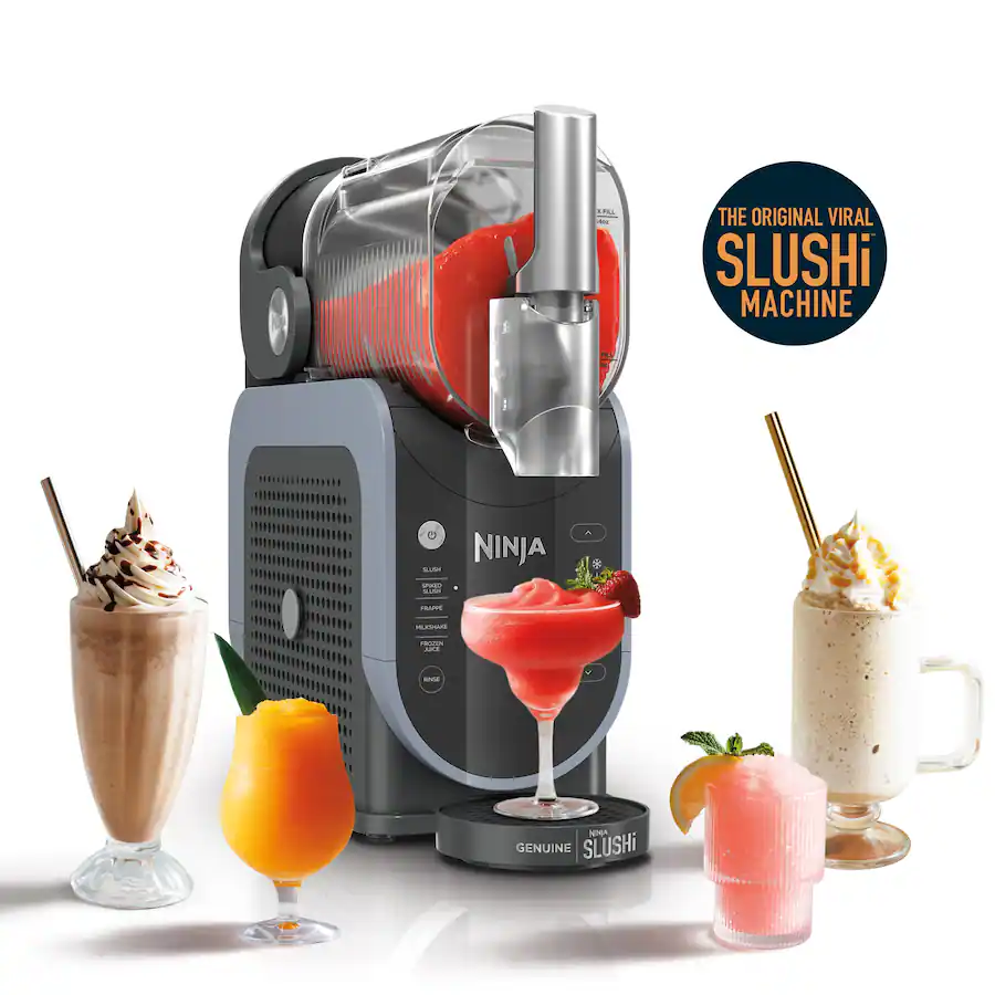Ninja Slushi machine with colorful frozen drinks for a Roseville party rental