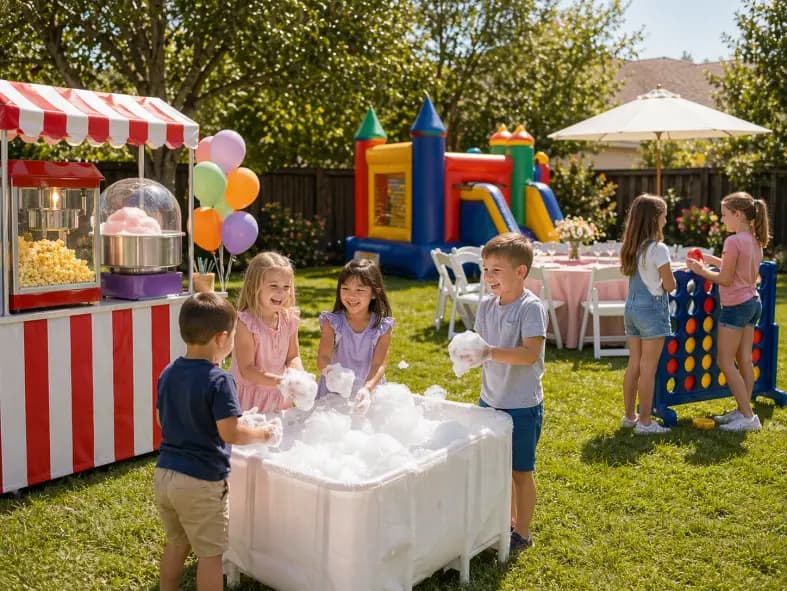 Kids enjoying a party with Lollipop Event Rentals in Rocklin, CA